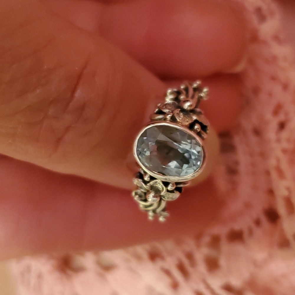 925 NEW Blue Topaz Sterling Silver Ring